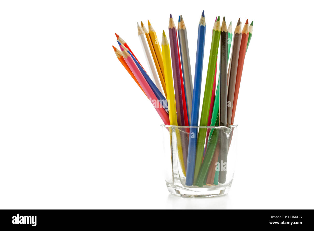 colored pencils on white background Stock Photo
