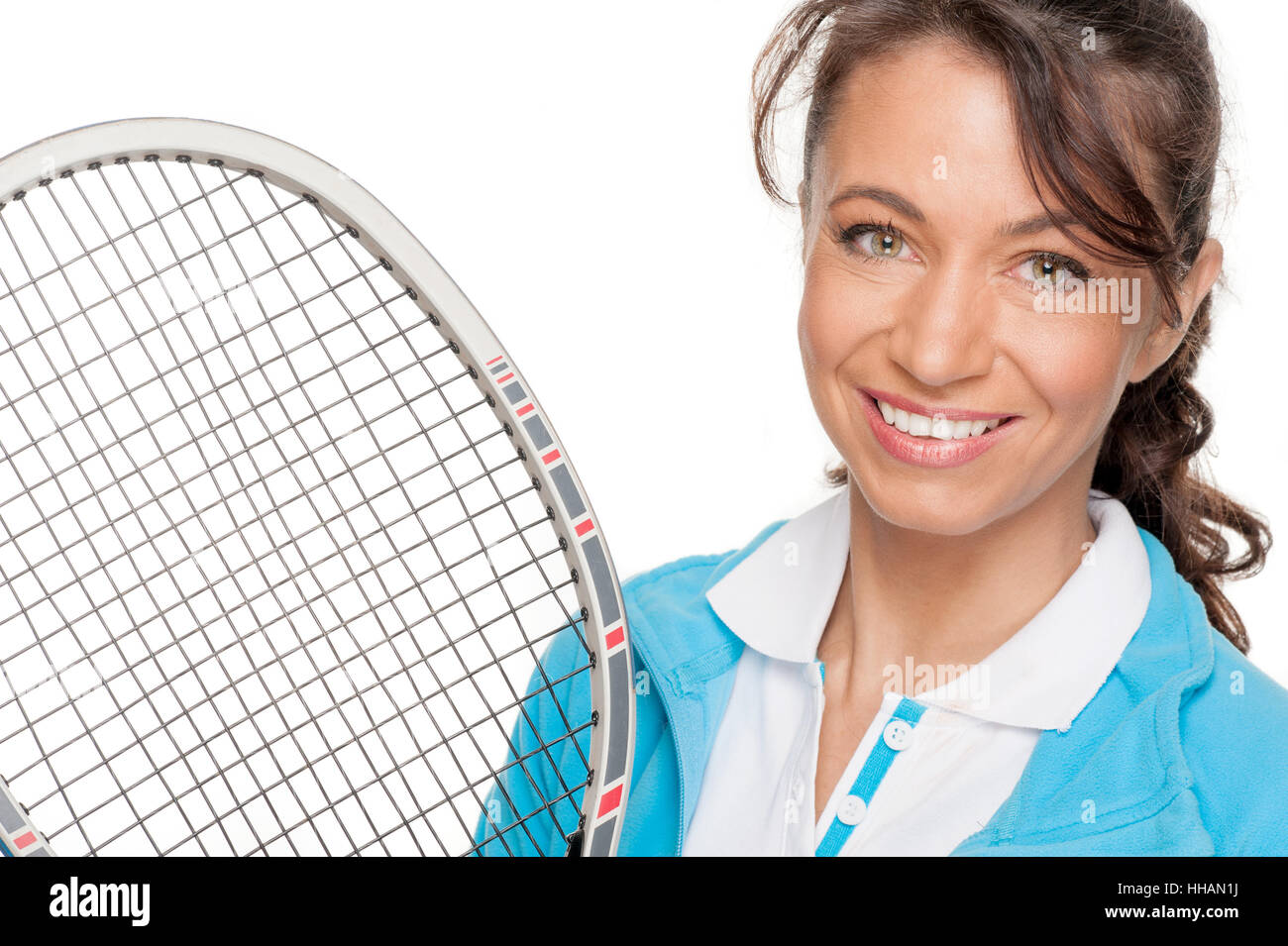 woman with tennis racket Stock Photo - Alamy