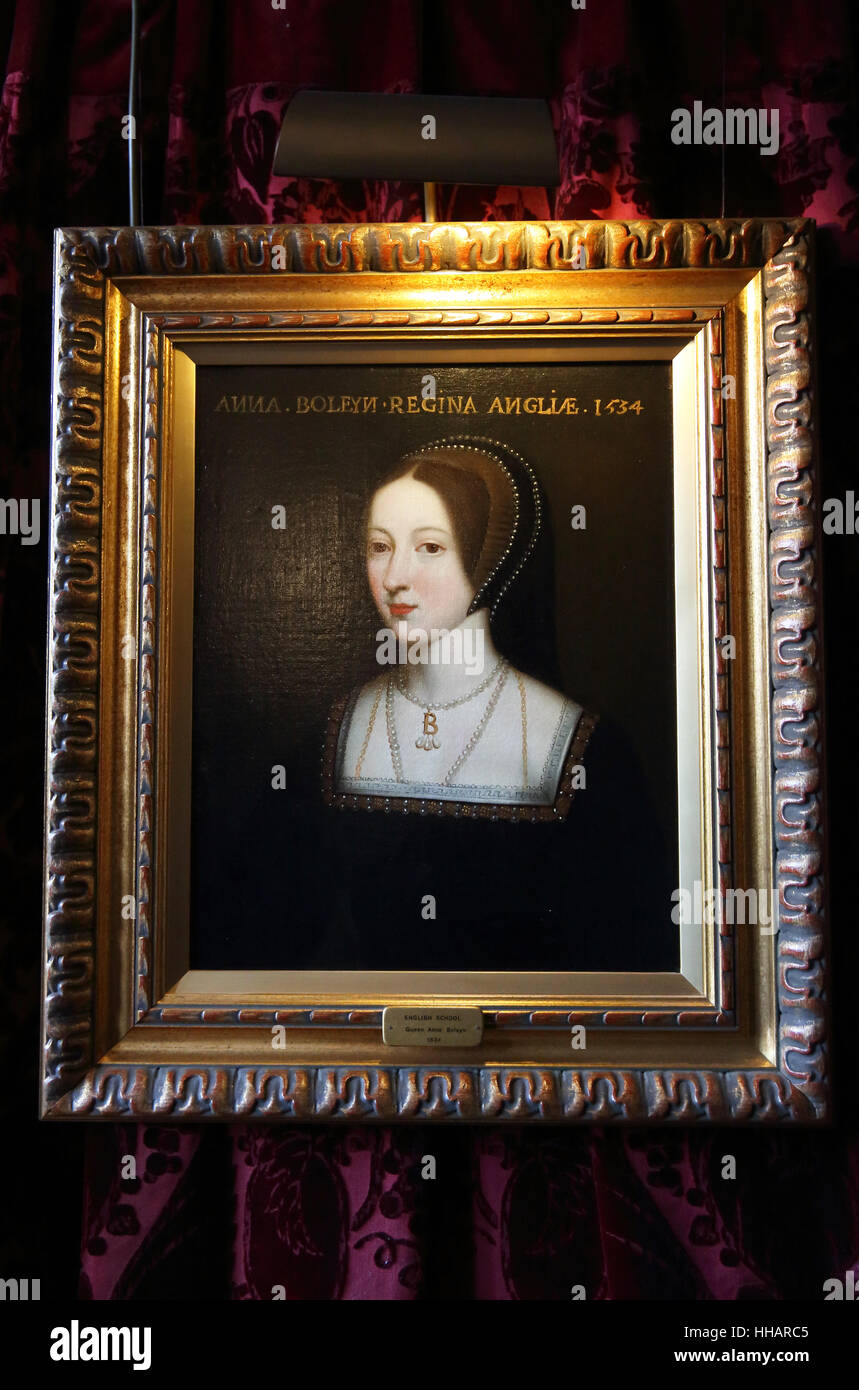 Portrait Of Anne Boleyn At Hever Castle Kent England UK Stock Photo portrait-of-anne-boleyn-at-hever-castle-kent-england-uk-stock-photo