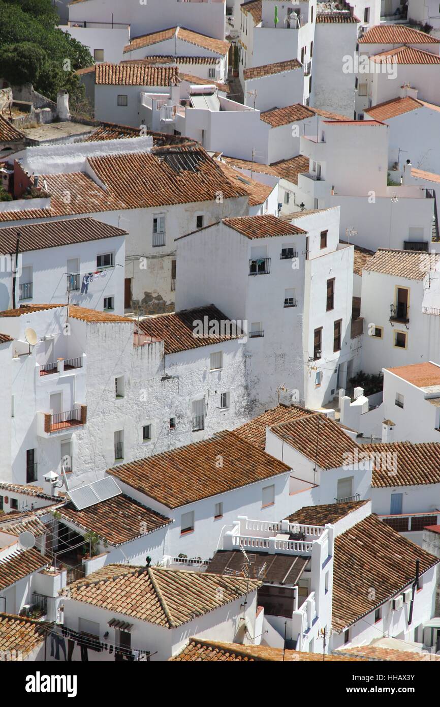 spanish white houses Stock Photo