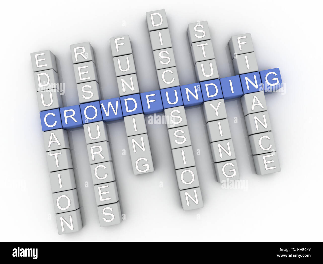 3d image Crowdfunding issues concept word cloud background Stock Photo