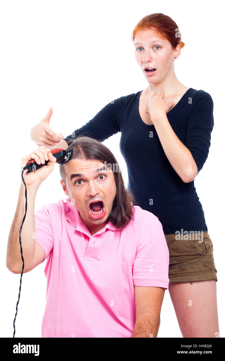 Shocked Funny Crazy Hairdresser Haircut Hair Man Woman