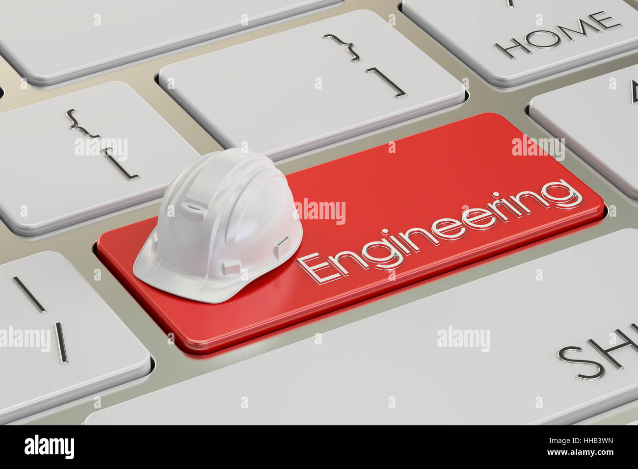 Engineering concept on keyboard button, 3D rendering Stock Photo Alamy