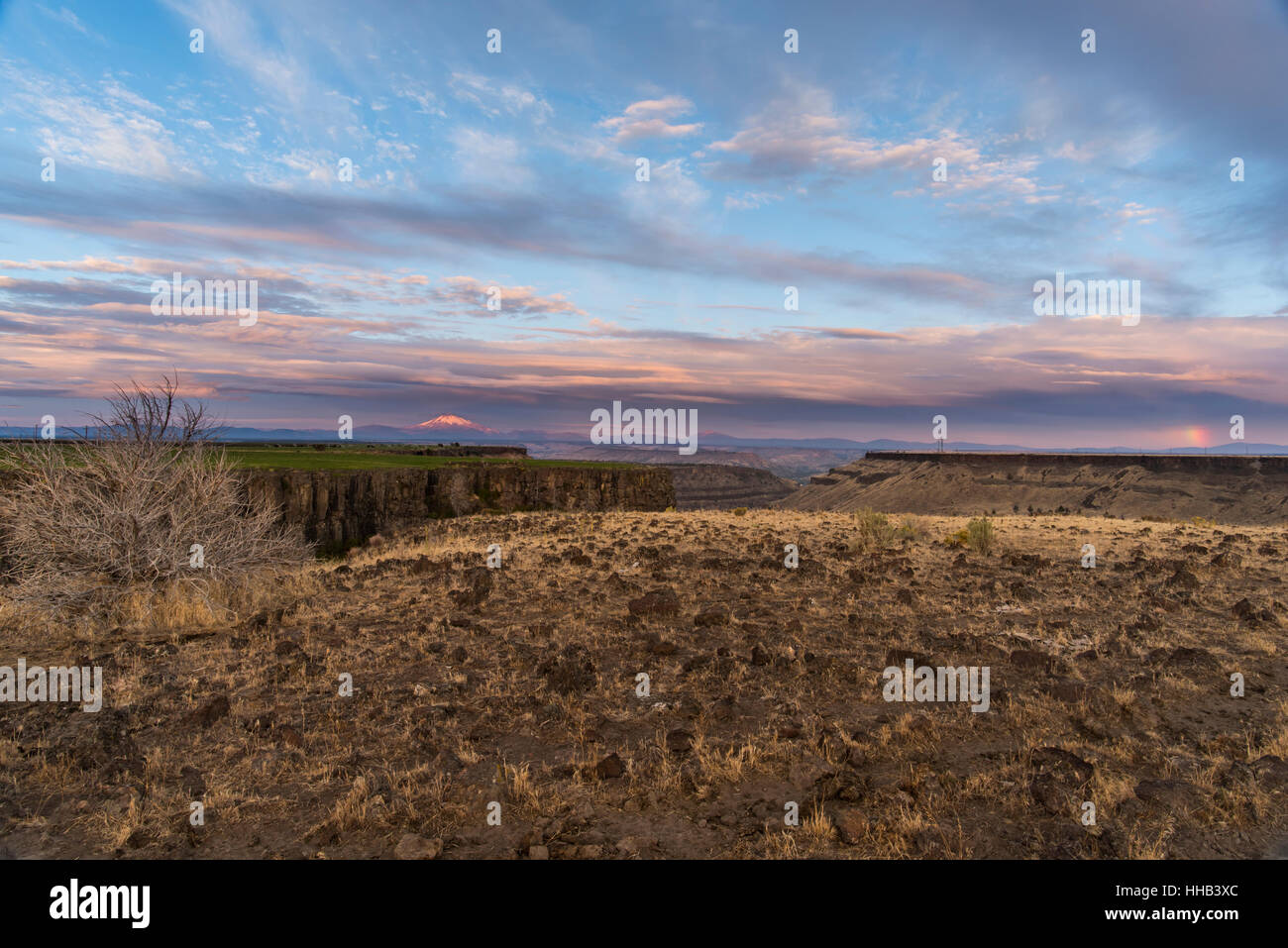 Central Oregon Landscape with Rocks, Rim, Mountains and a Rainbow all ...