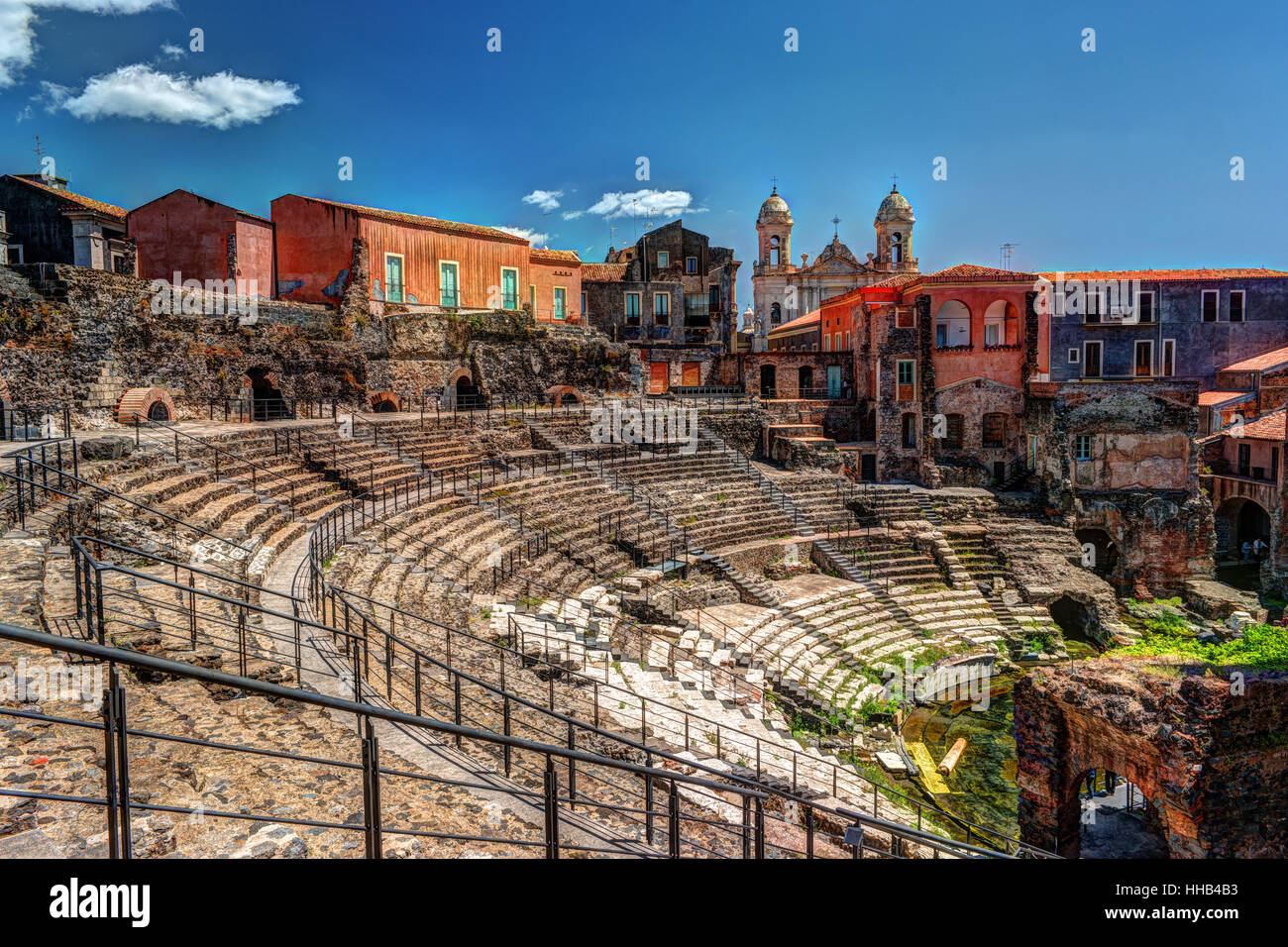 Ancient Roman theater in Catania Stock Photo Alamy