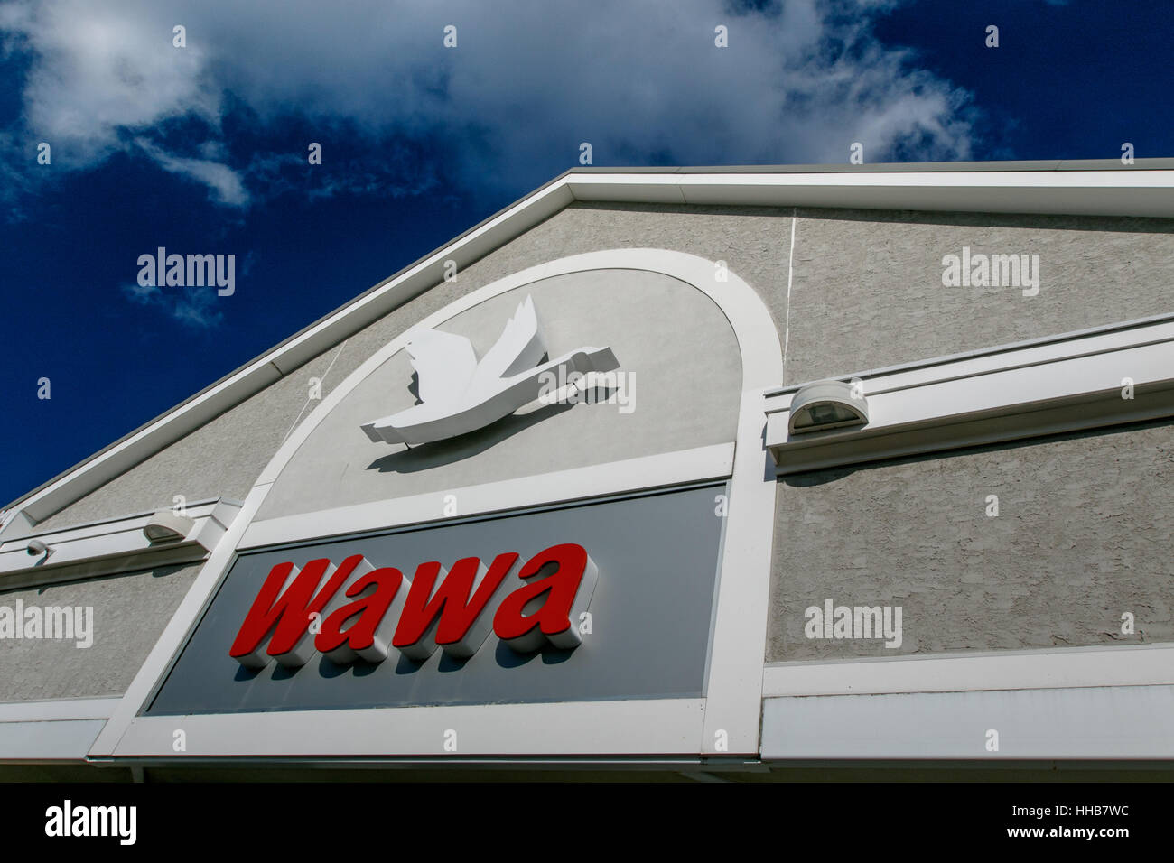 A Wawa convenience store on New Jersey route 30. Wawa Inc is a chain of convenience store/gas stations located US east coast. Stock Photo