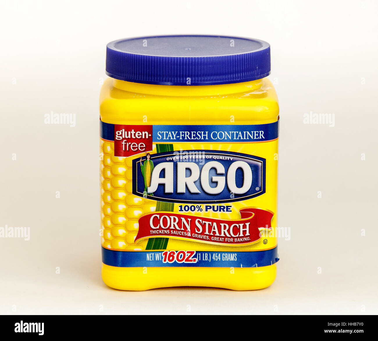 A sixteen ounces container of Argo corn starch is seen against white background Stock Photo Alamy