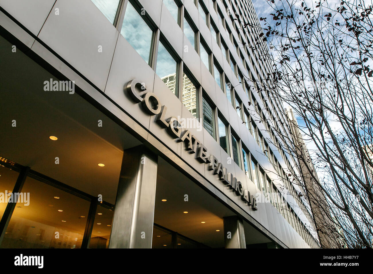Corporate lettering on the Colgate-Palmolive headquarters on Park Avenue  Stock Photo - Alamy