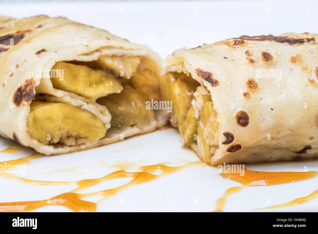 French crepe with banana Stock Photo Alamy