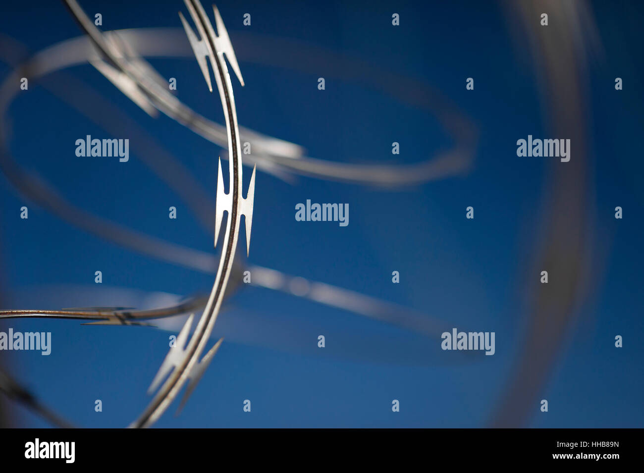 A detailed view of razorwire Stock Photo - Alamy