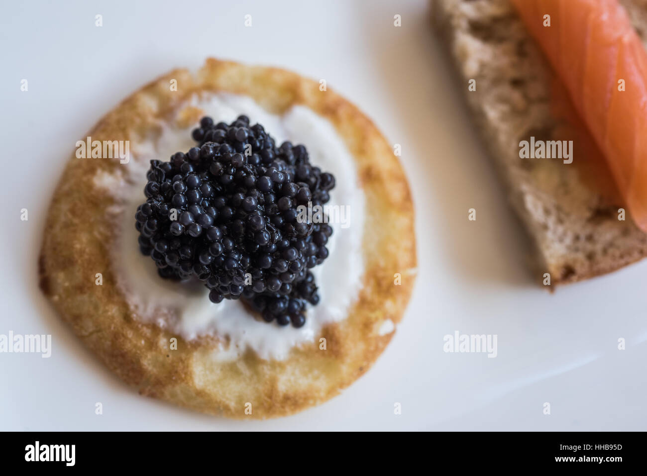 Toast with caviar Stock Photo - Alamy