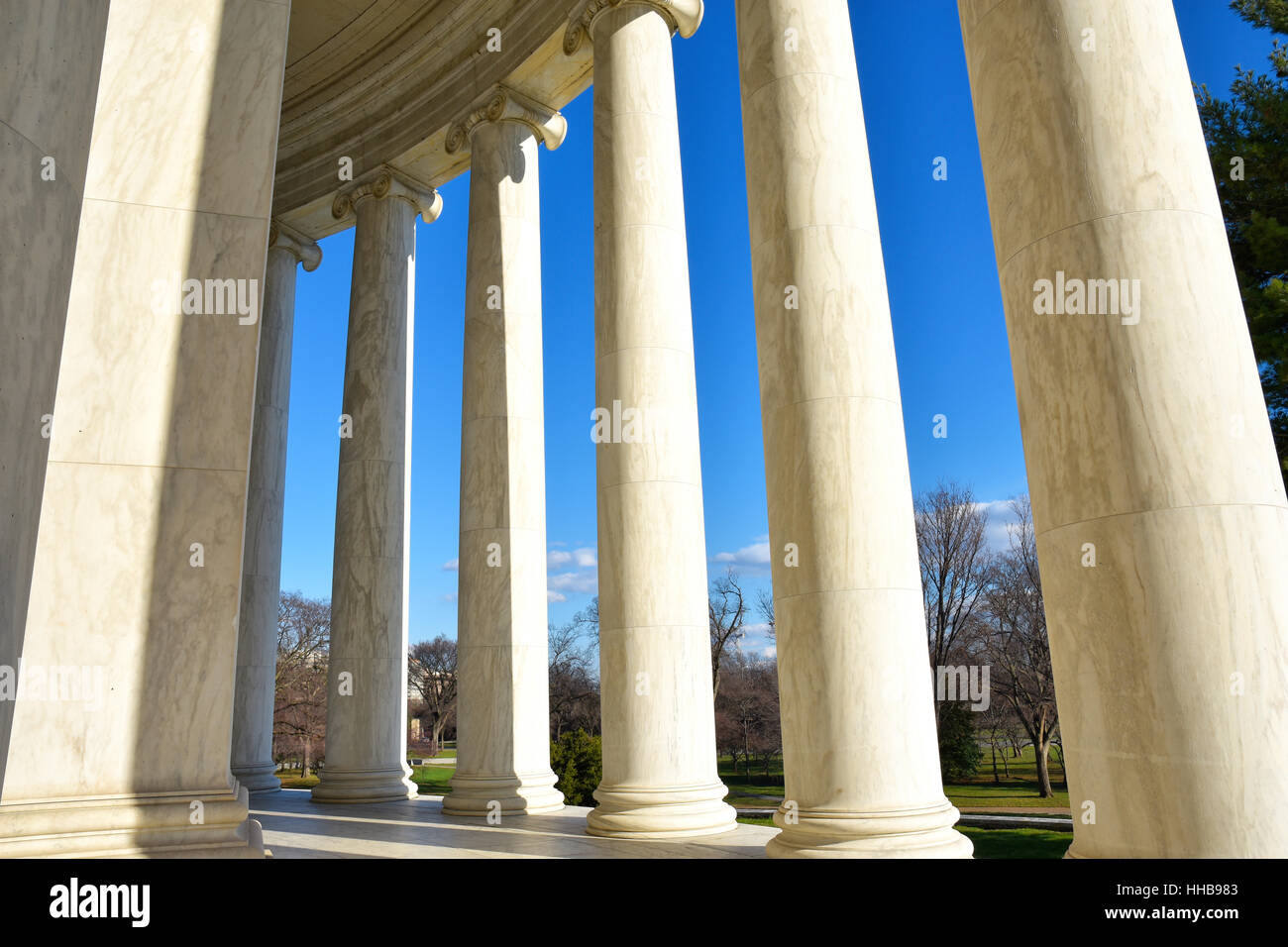 Washington DC, USA. Columns of the Thomas Jefferson Memorial Stock