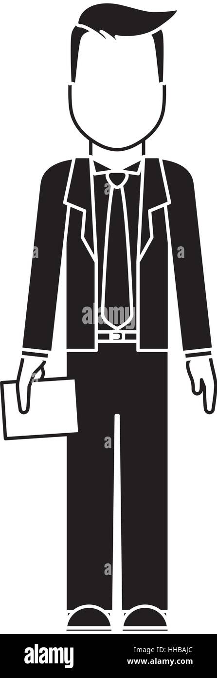 businessman wearing suit and tie over white background. vector ...