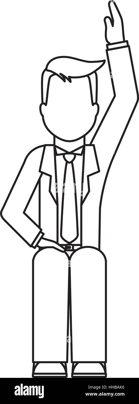 businessman wearing suit and tie over white background. vector ...