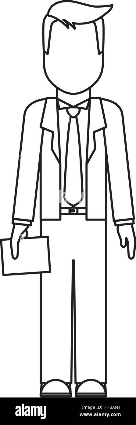 businessman wearing suit and tie over white background. vector ...