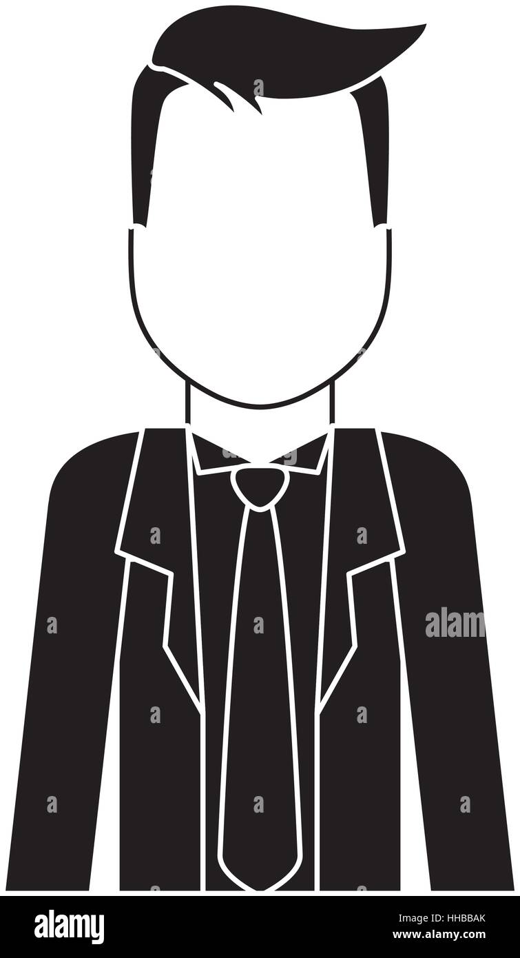 businessman wearing suit and tie icon over white background. vector ...