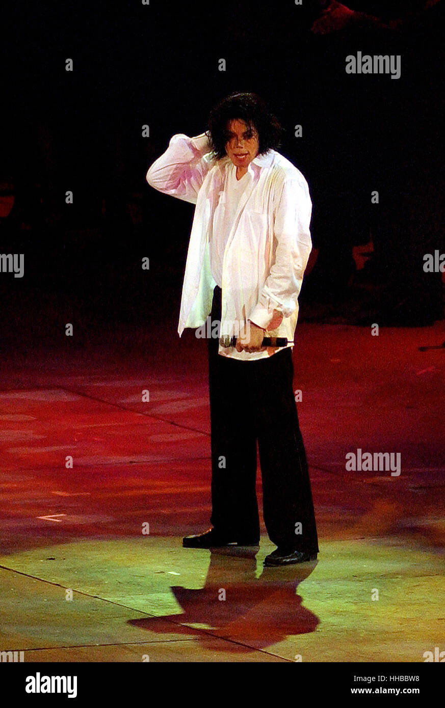 Michael Jackson performs at RFK Stadium in Washington, DC for the 'United We Stand' Concert on October 21, 2001..Credit: Ron Sachs / CNP / MediaPunch Stock Photo