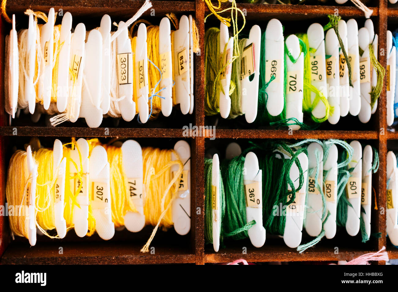 A embroidery thread sorting box Stock Photo Alamy