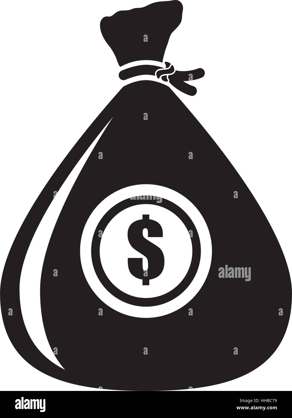 bag with money icon over white background. vector illustration Stock ...