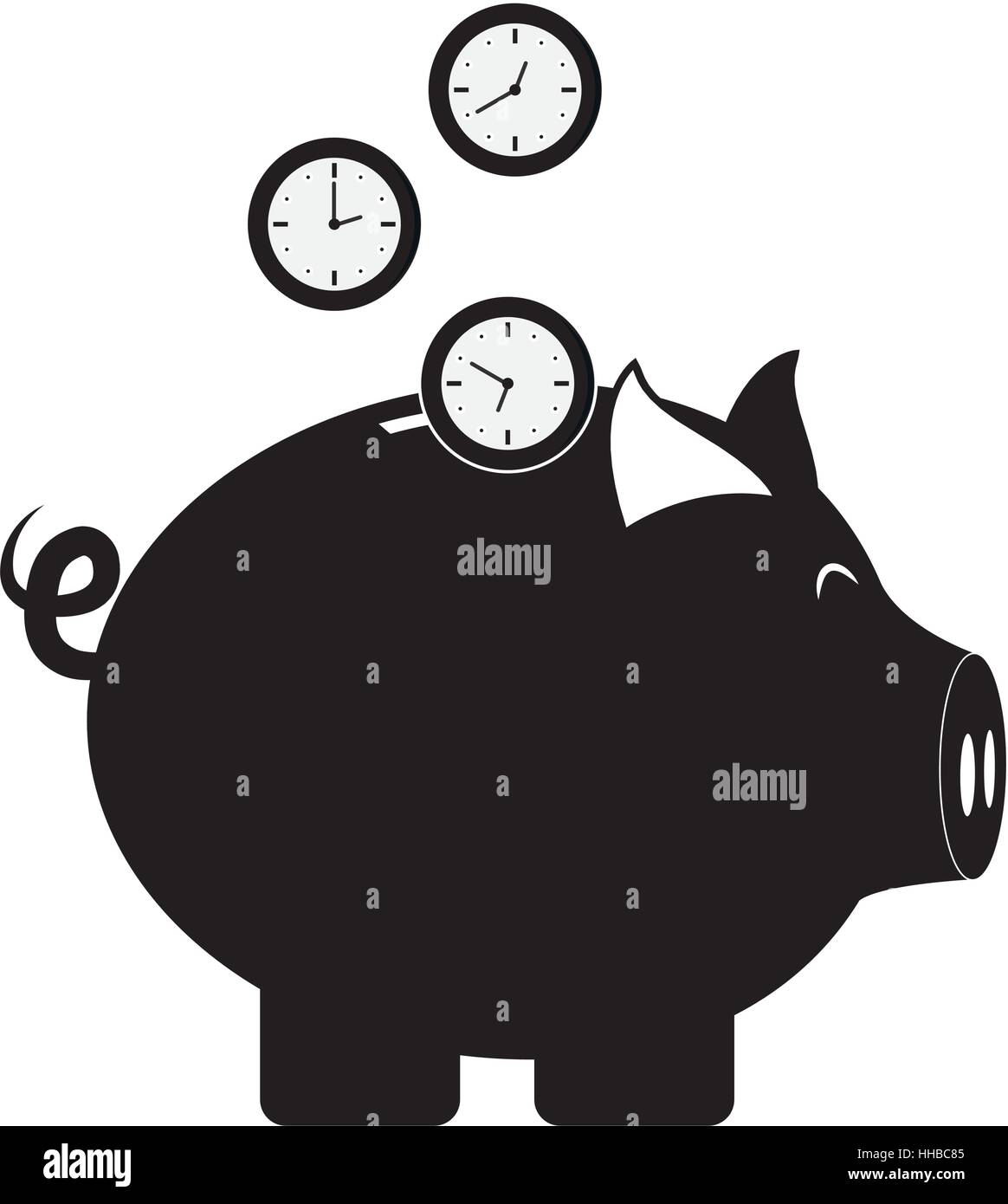 piggy bank with coins over white background. vector illustration Stock ...