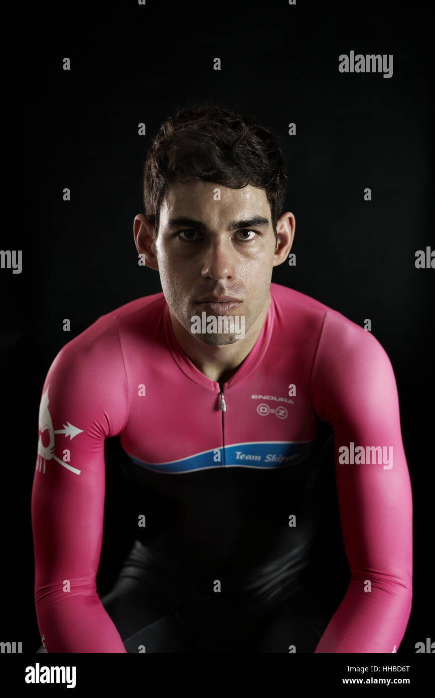 Joe Skipper, Fastest British ironman triathlete posing in a studio setting Stock Photo