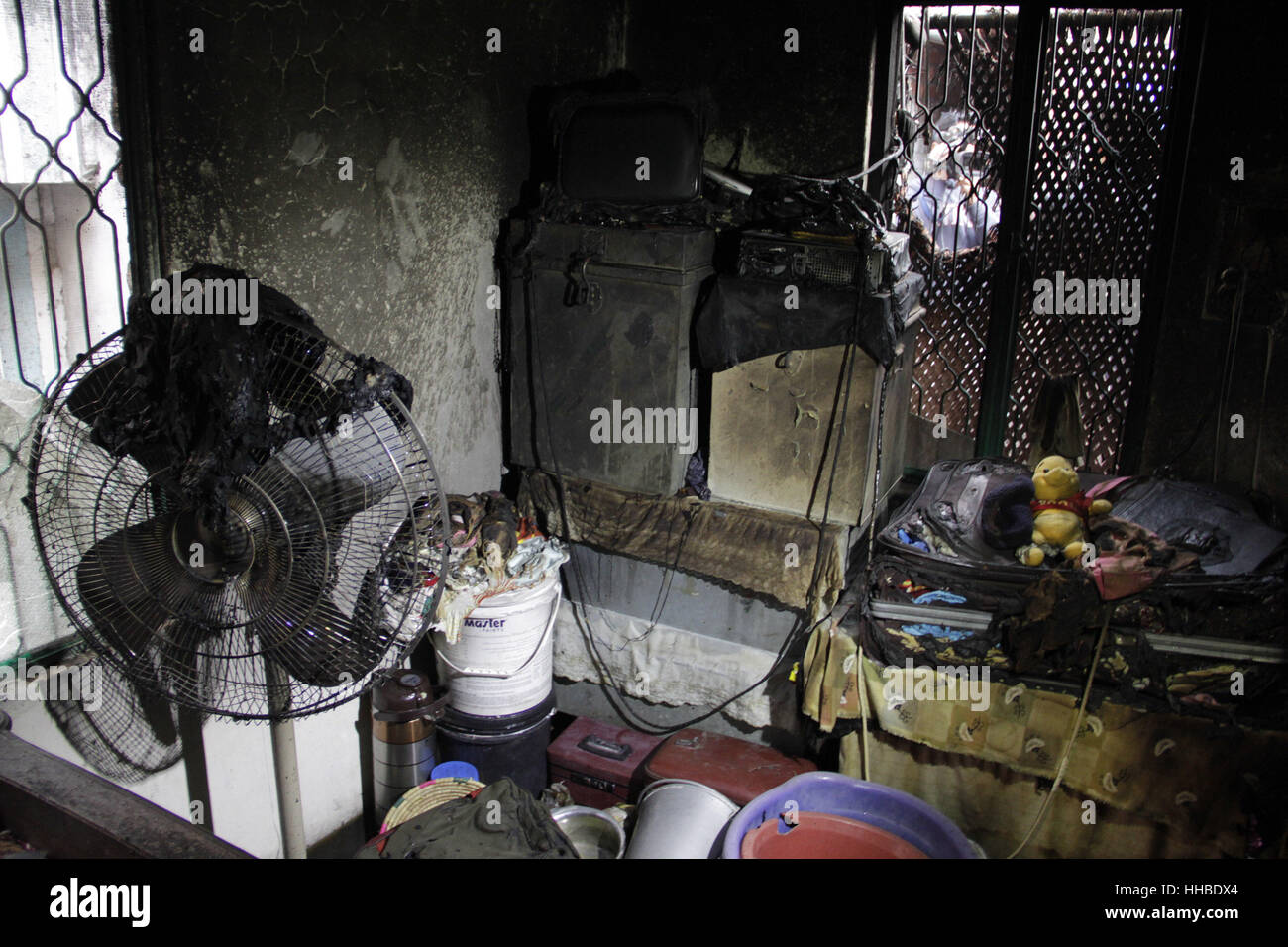 Lahore, Pakistan. 18th Jan, 2017. A view of the burn house in lahore