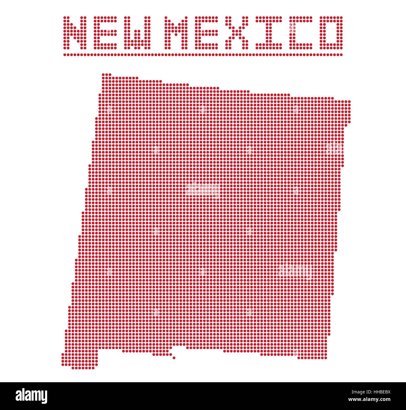 A dot map of new mexico state isolated on a white background Stock ...