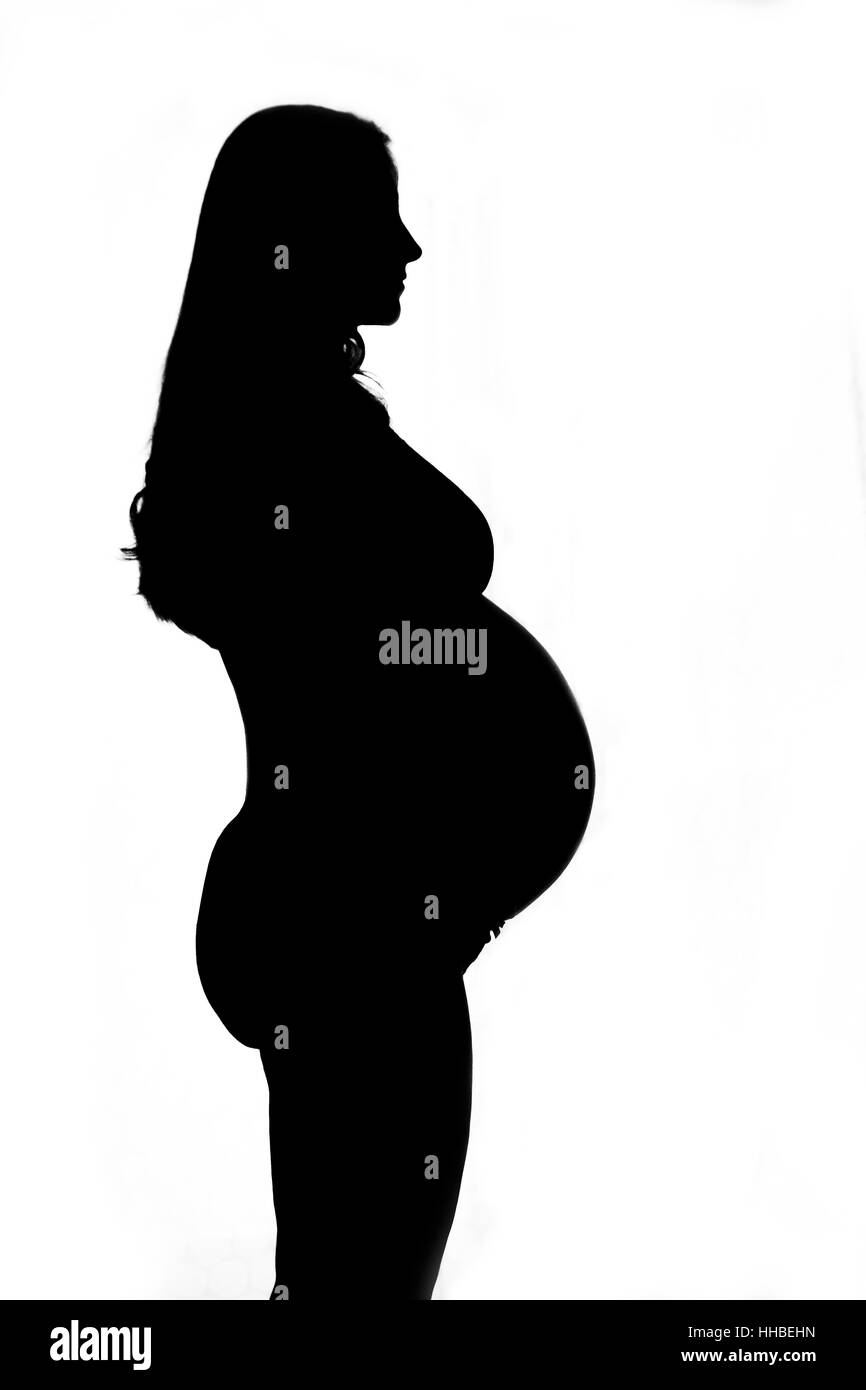 pregnant woman silhouette Stock Photo
