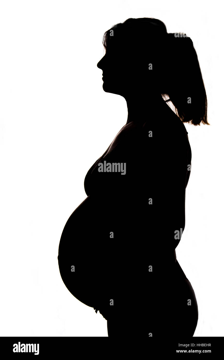 pregnant woman silhouette Stock Photo