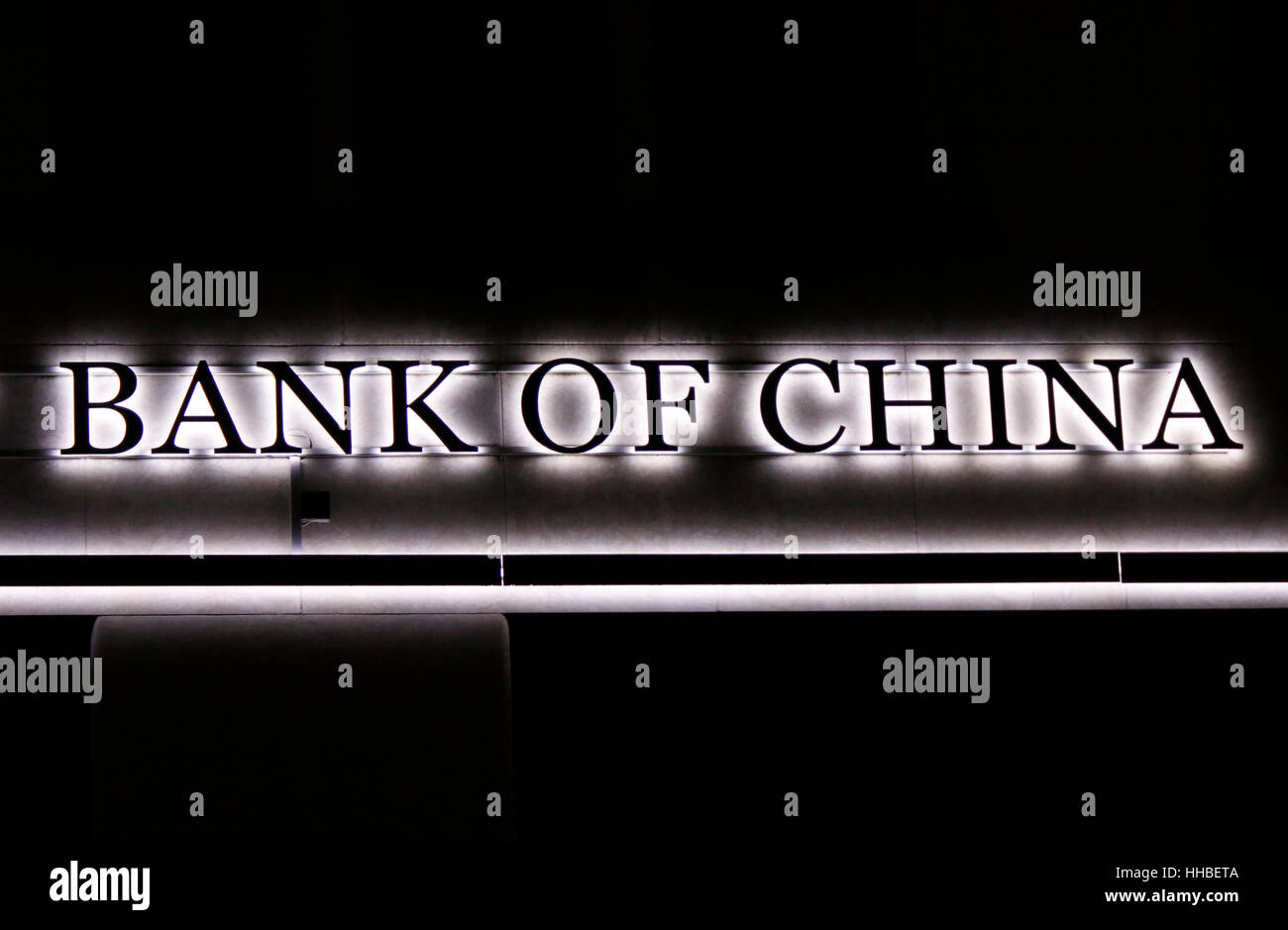 das Logo der Marke 'Bank of China', Berlin. Stock Photo