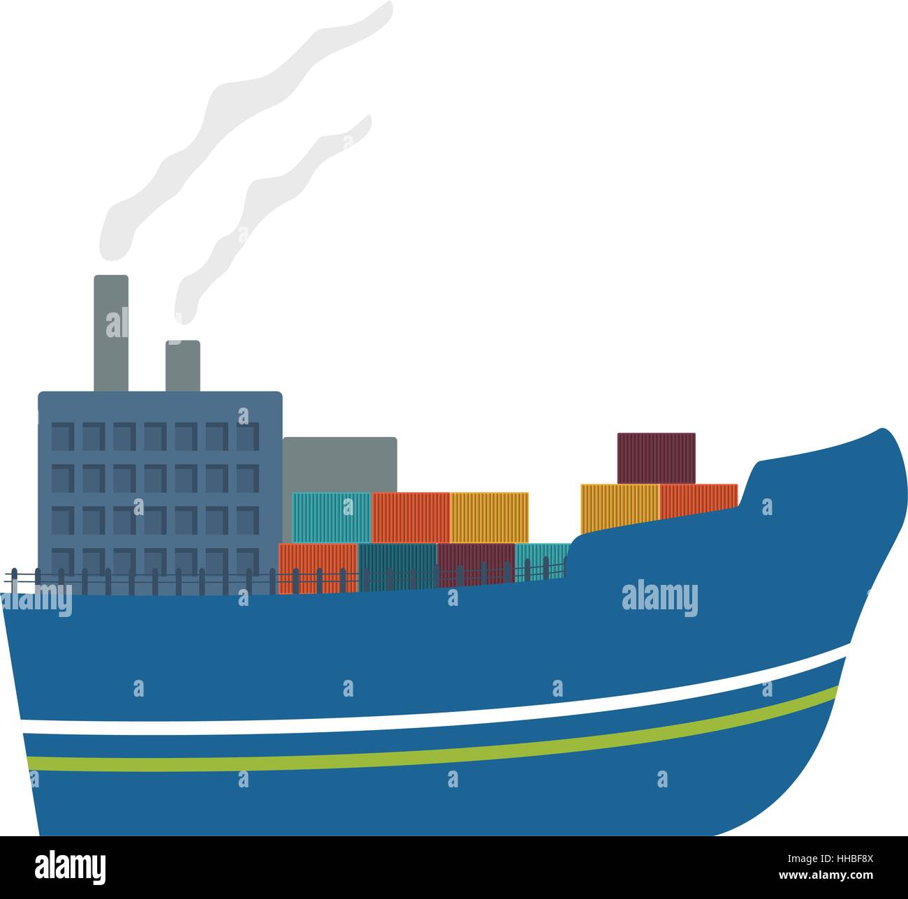 cargo ship icon over white background. colorful design. vector Stock