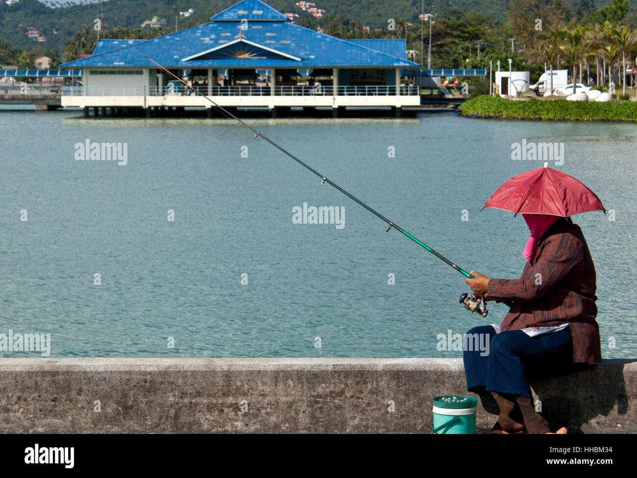 Thailand woman fishing hi-res stock photography and images - Alamy