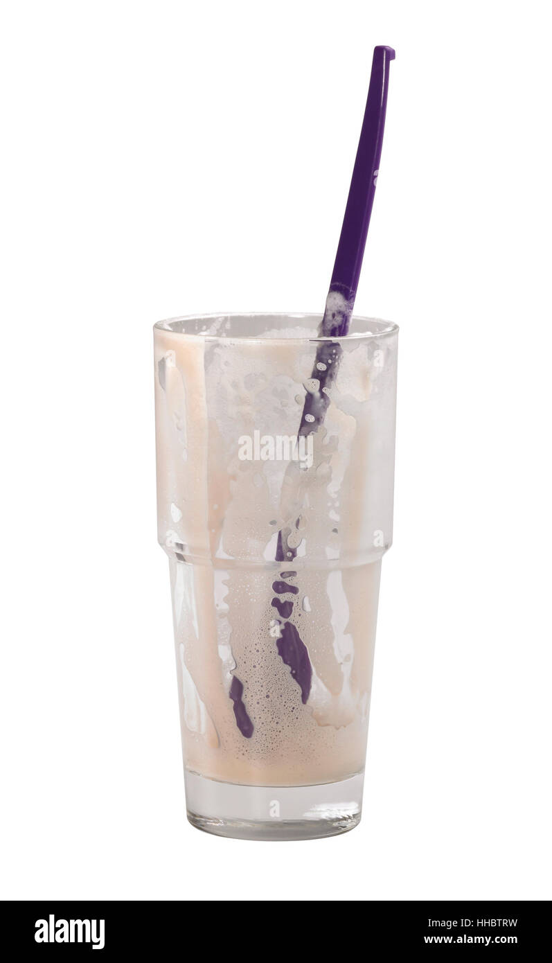 studio photography of a glass of latte macchiato in white back Stock Photo
