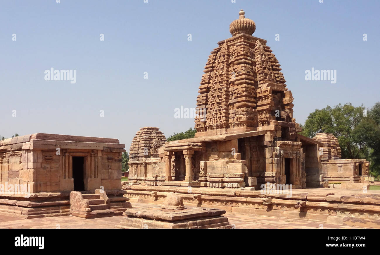 historic temple at Pattadakal in Karnataka, India Stock Photo