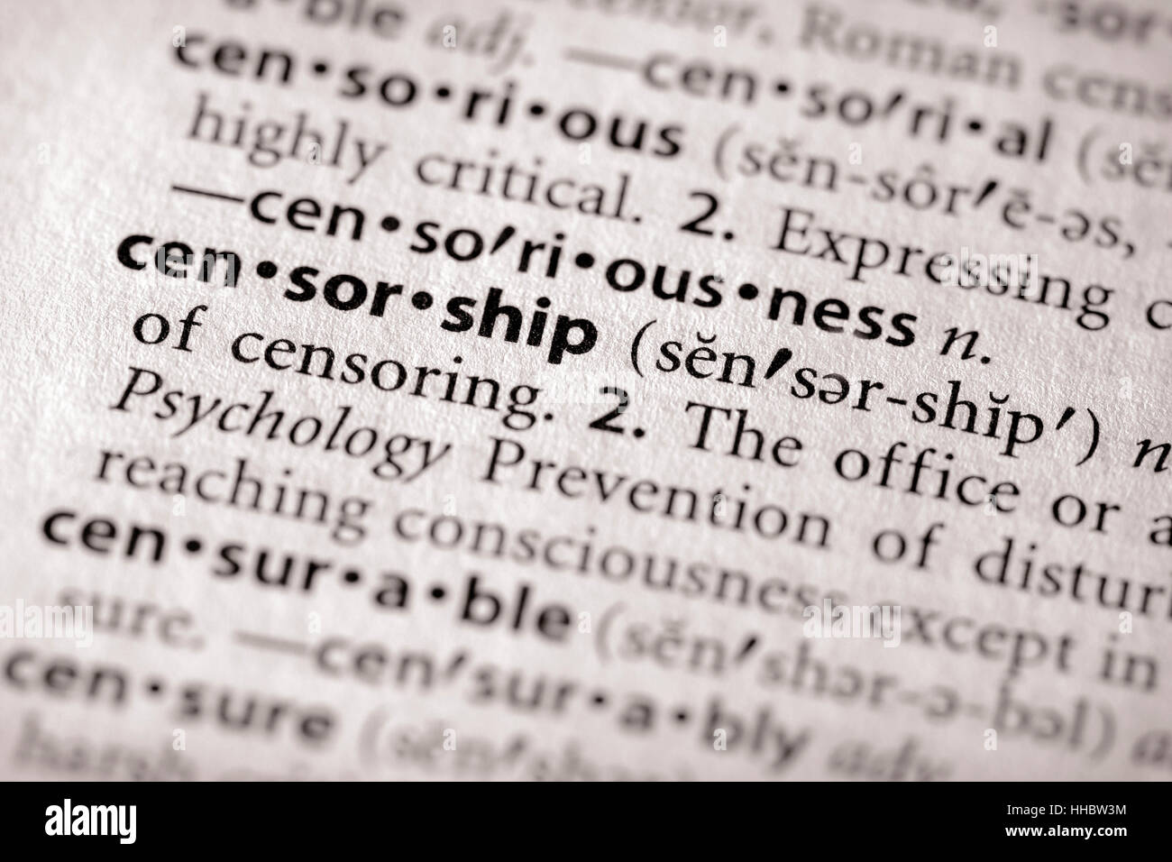 Selective focus on the word 
