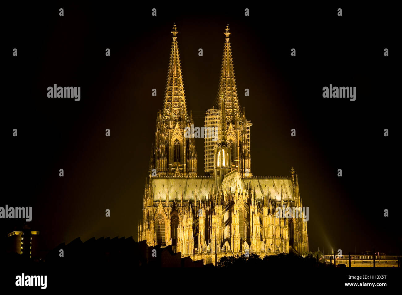 church, cologne, cathedral, night, nighttime, old town, style of