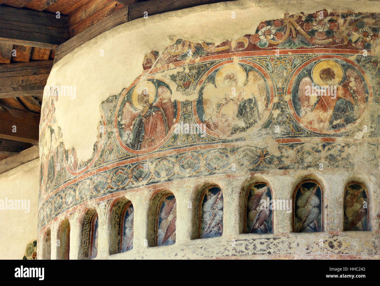 historical, church, art, painting, wall, facade, monastery, affixed, ornate, Stock Photo