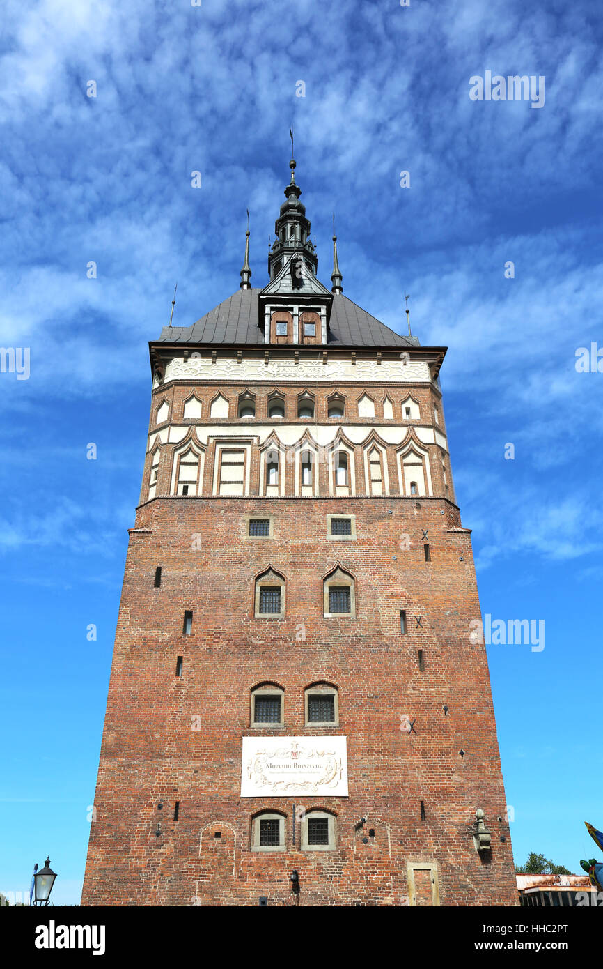 poland, tower, museum, brig, jail, historical, passage, tent roof, municipally, Stock Photo