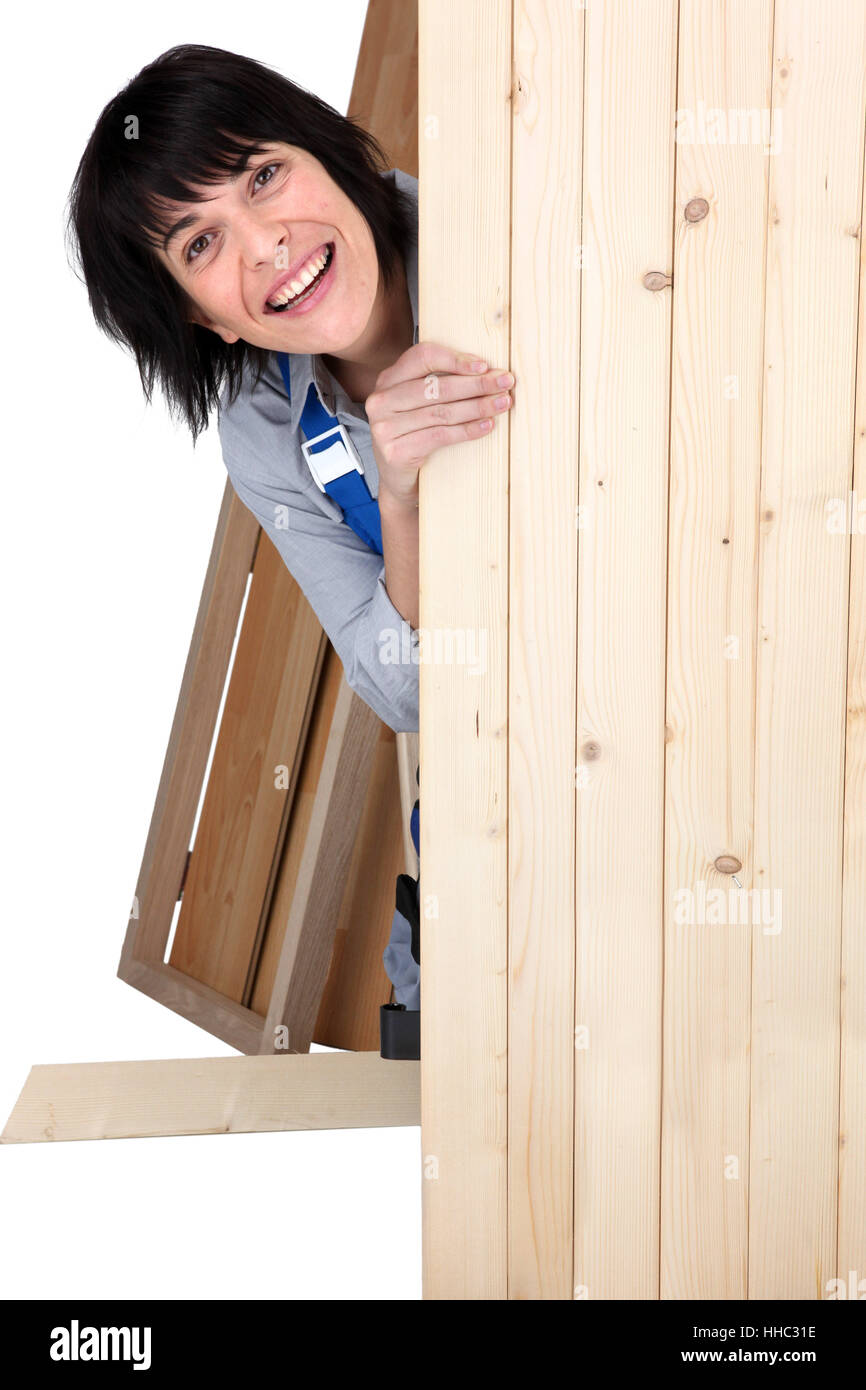 Woman House Building Board Desk Tool Build Furniture