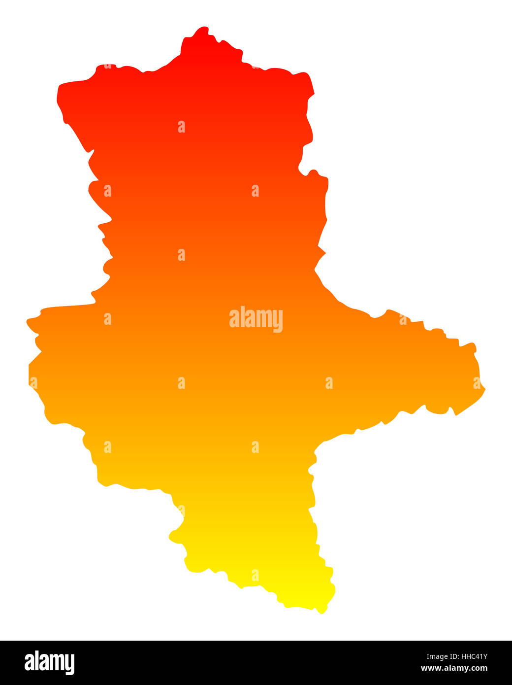 Karte von Sachsen-Anhalt Stock Photo