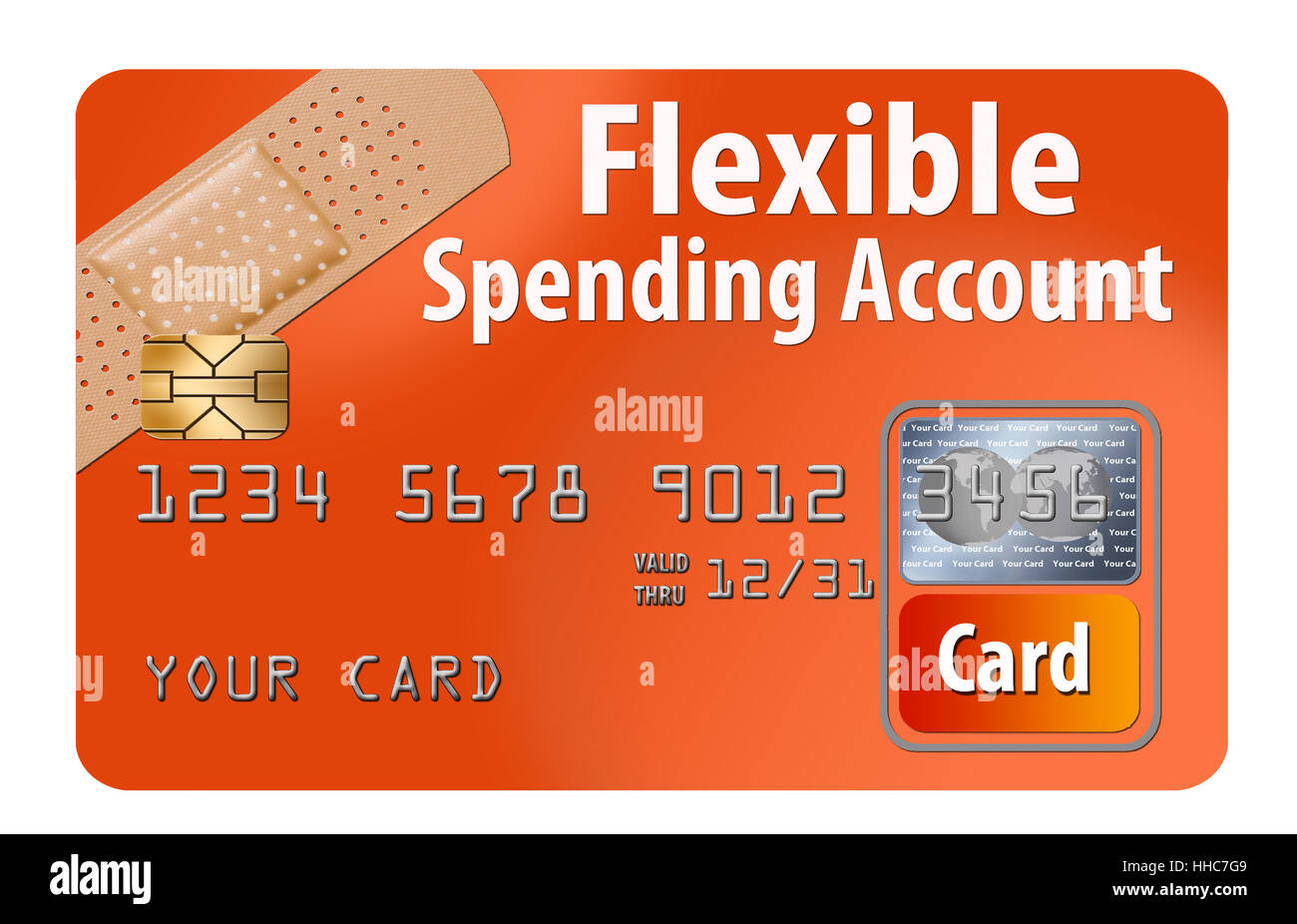 Flexible Spending Account debit card isolated on a white background