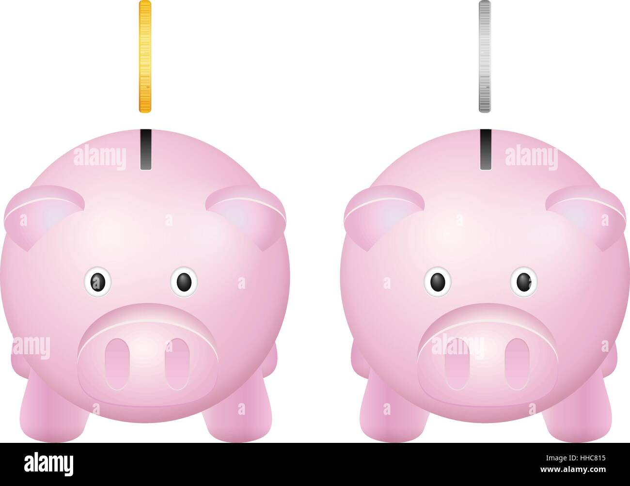 Piggy bank with coin on a white background Stock Vector Image & Art - Alamy