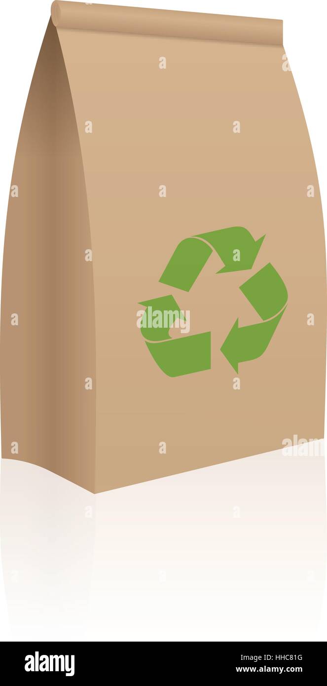 Recycle paper bag on a white background Stock Vector Image & Art Alamy