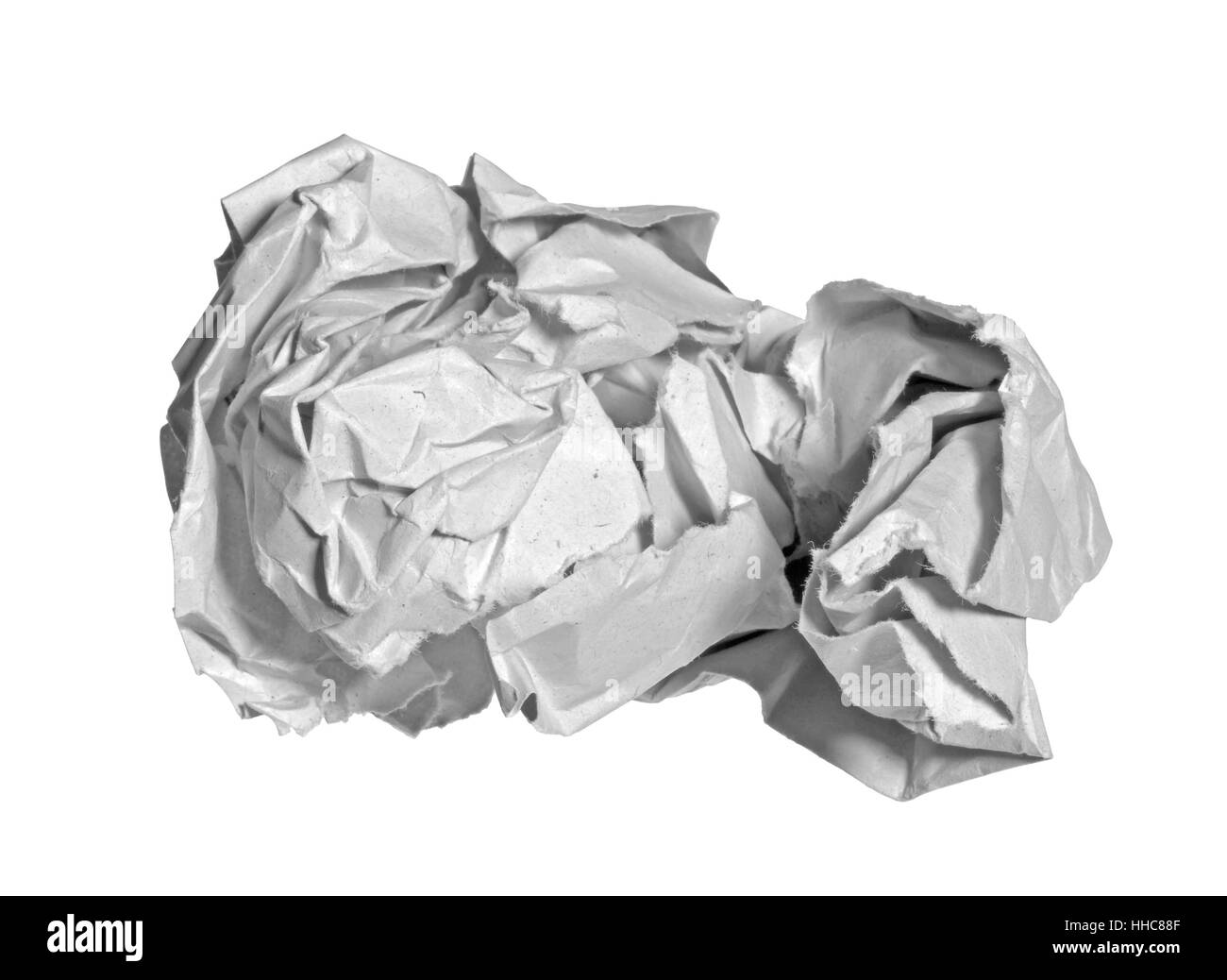 crumpled paper ball in white back Stock Photo
