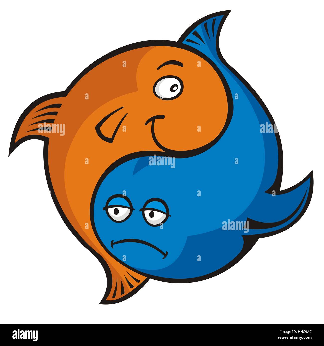 blue, sad, fish, astrology, illustration, balance, pisces, zodiac, funny,  icon Stock Photo - Alamy