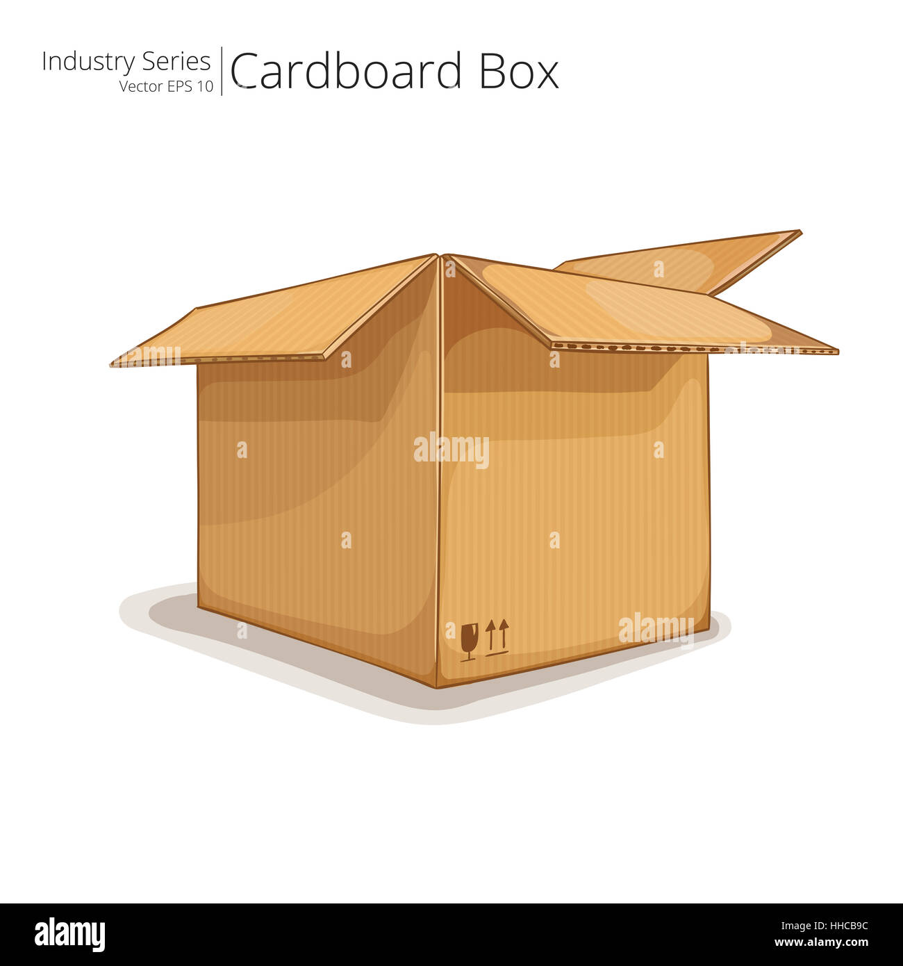 Download Abstract Open Cardboard Box Front Perspective View Vector Eps10 Stock Photo Alamy