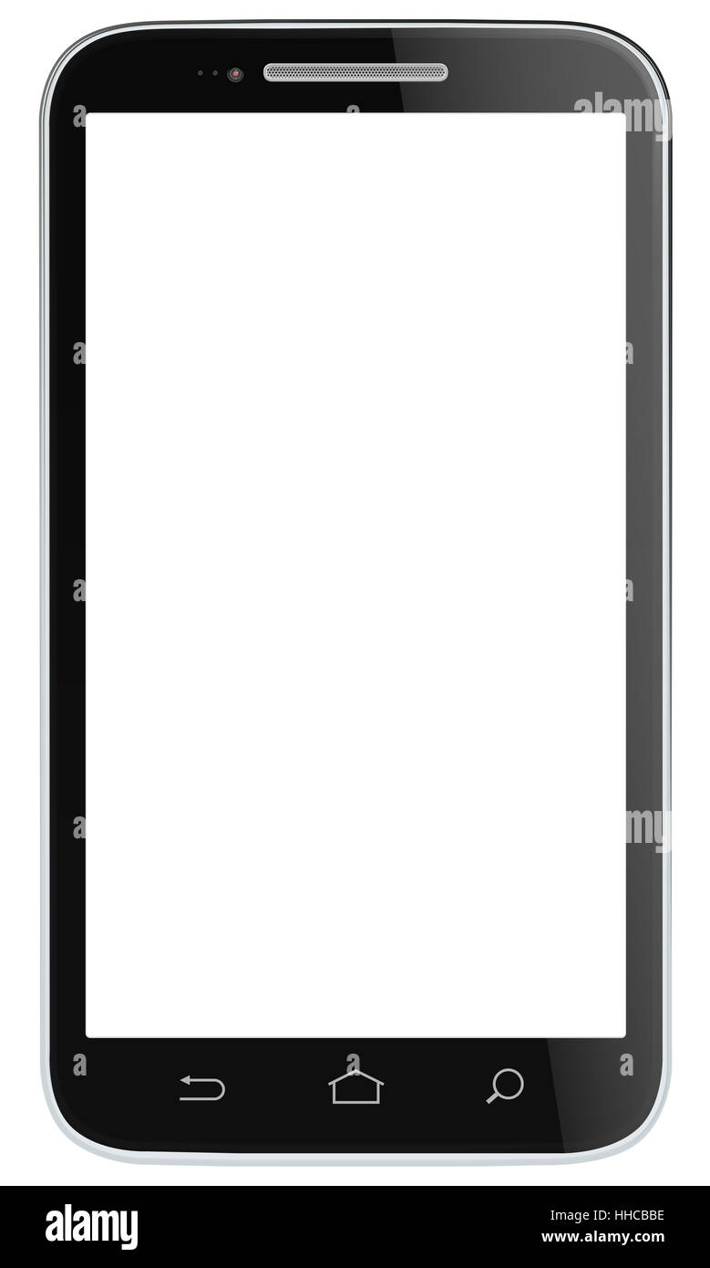 Non branded classic Black Smartphone. Vector EPS 10. Stock Photo