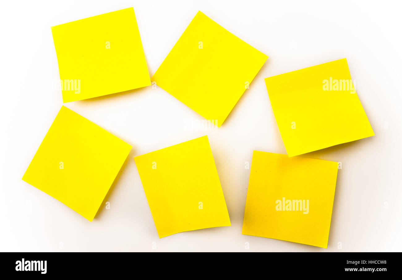 Sticky notes against a white background Stock Photo - Alamy