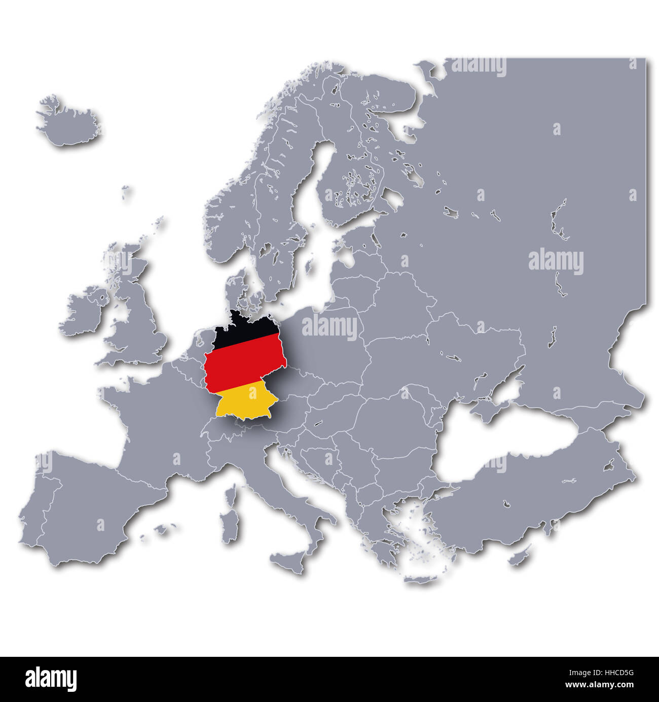 map of europe germany Stock Photo - Map Of Europe Germany HHCD5G