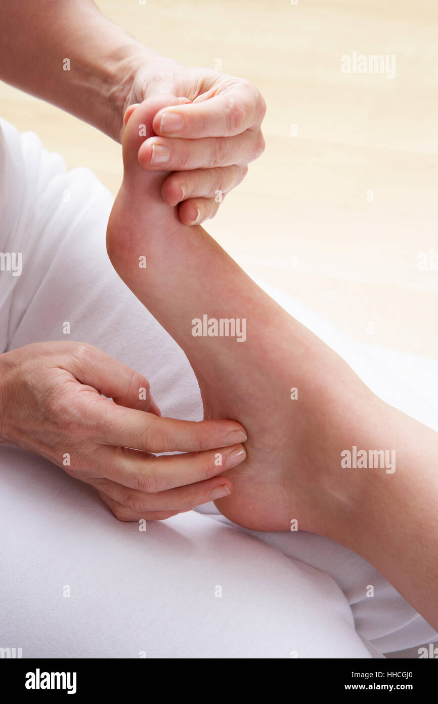 Detail foot reflexology massage Stock Photo Alamy